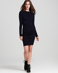 Tempt fate in this ultra-smooth jersey-knit Cut25 dress with gathered sides for an even more flattering silhouette. Tempt fate in this ultra-smooth jersey-knit Cut25 dress with gathered sides for an even more flattering silhouette.