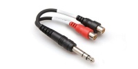 Hosa Cable YPR102 Stereo 1/4 Inch Male to Dual RCA F Y Cable - 6 Inch Hosa Cable YPR102 Stereo 1/4 Inch Male to Dual RCA F Y Cable - 6 Inch