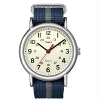 Timex Unisex T2N654 Weekender Watch with Blue and Gray Nylon Strap