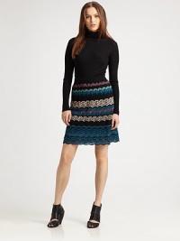 Ride the wave of style with this knit skirt featuring a gorgeous pattern and a hint of stretch for an enviable fit.Elasticized, knit waistbandScalloped hemPull-on styleFully linedAbout 23 long47% wool/24% cotton/10% viscose/10% acrylic/5% nylon/3% alpaca/1% elastaneDry cleanMade in Italy of imported fabric Model shown is 5'11 (180cm) wearing US size 4. Additional Information Women's Premier Designer & Contemporary Size Guide Ride the wave of style with this knit skirt featuring a gorgeous pattern and a hint of stretch for an enviable fit.Elasticized, knit waistbandScalloped hemPull-on styleFully linedAbout 23 long47% wool/24% cotton/10% viscose/10% acrylic/5% nylon/3% alpaca/1% elastaneDry cleanMade in Italy of imported fabric Model shown is 5'11 (180cm) wearing US size 4. Additional Information Women's Premier Designer & Contemporary Size Guide