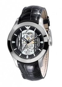 Emporio Armani Watch, Men's Automatic Meccanico Black Croc Embossed Leather Strap AR4648 Emporio Armani Watch, Men's Automatic Meccanico Black Croc Embossed Leather Strap AR4648