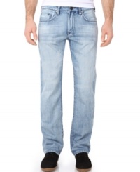 Fit for function. Easily move about your day in these comfortable slim-fit, straight-legged jeans from Buffalo David Bitton. Fit for function. Easily move about your day in these comfortable slim-fit, straight-legged jeans from Buffalo David Bitton.