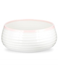 Distinctly ribbed Sophie Conran dinnerware sets your table with the charm of traditional hand-thrown pottery, but the durability of contemporary Portmeirion porcelain. Mix the banded Carnivale salad bowl with solid pink pieces. Distinctly ribbed Sophie Conran dinnerware sets your table with the charm of traditional hand-thrown pottery, but the durability of contemporary Portmeirion porcelain. Mix the banded Carnivale salad bowl with solid pink pieces.