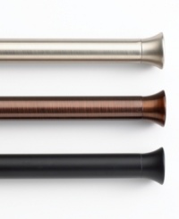 Hang drapes, sheers, valances and more without any hardware! The Chroma tension rod mounts to the inside of your window frame for a secure fit without any bolts or screws. Ideal for hard-to-fit spaces, this convenient tension rod comes in a variety of hues to suit your decor. Hang drapes, sheers, valances and more without any hardware! The Chroma tension rod mounts to the inside of your window frame for a secure fit without any bolts or screws. Ideal for hard-to-fit spaces, this convenient tension rod comes in a variety of hues to suit your decor.