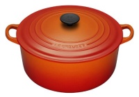 Le Creuset Enameled Cast-Iron 5-1/2-Quart Round French Oven, Flame Le Creuset Enameled Cast-Iron 5-1/2-Quart Round French Oven, Flame