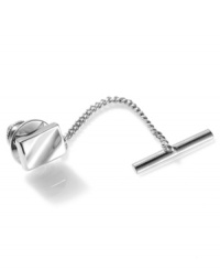 Tack on sophisticated style with this tie clip and chain from Geoffrey Beane. Tack on sophisticated style with this tie clip and chain from Geoffrey Beane.