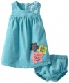 Hartstrings Baby-girls Infant Corduroy Dress with Diaper Cover, Aqua, 24 Months