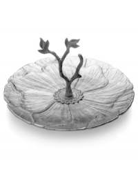 Petal to the metal. Mikasa's Botanical Flower serving platter creates a fresh presentation with lifelike texture and shaping in radiant nickel plate. A twig-shaped handle adds to its charm. Petal to the metal. Mikasa's Botanical Flower serving platter creates a fresh presentation with lifelike texture and shaping in radiant nickel plate. A twig-shaped handle adds to its charm.