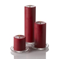 Set of 3 Hand Poured Red Unscented Richland Pillar Candles Set of 3 Hand Poured Red Unscented Richland Pillar Candles