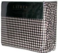 Lauren Ralph Lauren King Sheet Set Black Cream / Tan Tattersal Check Lauren Ralph Lauren King Sheet Set Black Cream / Tan Tattersal Check