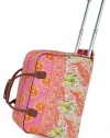 Amy Butler by Kalencom Supernatural Collection Graceful Traveler 22 in. Wheeled Carry On Luggage - Temple Tulips Tangerine