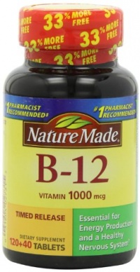 Nature Made Vitamin B-12 Timed Release Tablets, Value Size, 1000 Mcg, 160 Count Nature Made Vitamin B-12 Timed Release Tablets, Value Size, 1000 Mcg, 160 Count