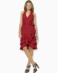 The essential belted linen dress is updated with a froth of pretty ruffles and an elegant flared hem for modern romance. The essential belted linen dress is updated with a froth of pretty ruffles and an elegant flared hem for modern romance.