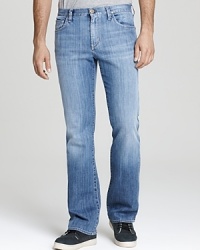 These Citizens Of Humanity jeans boast a low rise bootcut fit, worn detailing, and signature stitching in gray on the back pockets. These Citizens Of Humanity jeans boast a low rise bootcut fit, worn detailing, and signature stitching in gray on the back pockets.