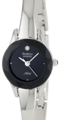 Armitron Women's 752433BLK NOW Diamond Accented Silver-Tone Bangle Dress Watch