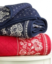 Renegade style rules with Lauren Ralph Lauren's bandana sham, boasting a retro-chic floral design long the border and plush quilted texture. Renegade style rules with Lauren Ralph Lauren's bandana sham, boasting a retro-chic floral design long the border and plush quilted texture.