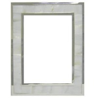 White Mother-of-Pearl with silver trim classic by Reed & Barton - 8x10 White Mother-of-Pearl with silver trim classic by Reed & Barton - 8x10