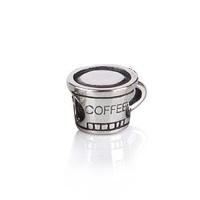 Bling Jewelry Coffee Cup 925 Silver Charm Bead Troll Chamilia Pandora Compatible Bling Jewelry Coffee Cup 925 Silver Charm Bead Troll Chamilia Pandora Compatible