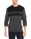 DKNY Jeans Men's Long Sleeve Flocked Logo Crew Neck S