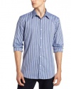 DKNY Jeans Men's Long Sleeve Wide Stripe Shirt