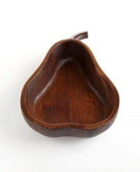 Add a bit of natural intrigue to your table with this wooden pear bowl from The Cellar. Crafted of pure Acacia wood, its rich tone and smooth texture are sure to enhance the look of your tablescape. Add a bit of natural intrigue to your table with this wooden pear bowl from The Cellar. Crafted of pure Acacia wood, its rich tone and smooth texture are sure to enhance the look of your tablescape.