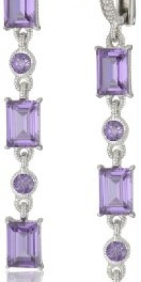 Judith Ripka Candy Triple Baguette Hanging Purple Drop Earrings Judith Ripka Candy Triple Baguette Hanging Purple Drop Earrings