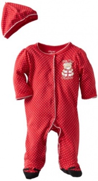 Little Me Baby-Girls Newborn Dot Footie And Hat, Red, 3 Months Little Me Baby-Girls Newborn Dot Footie And Hat, Red, 3 Months
