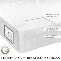 LUCID by LinenSpa 8 Memory Foam Firm Viscoelastic Mattress 25-Year Warranty, Twin LUCID by LinenSpa 8 Memory Foam Firm Viscoelastic Mattress 25-Year Warranty, Twin