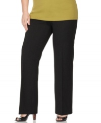 Plus size fashion that lends an air of polish. These straight leg pants from Jones New York Signature's collection of plus size clothes are perfect for work. Plus size fashion that lends an air of polish. These straight leg pants from Jones New York Signature's collection of plus size clothes are perfect for work.