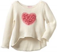 Design History Girls 2-6X Long Sleevbe Hi Lo Sweater Heart Detail, Antique White, 2T Design History Girls 2-6X Long Sleevbe Hi Lo Sweater Heart Detail, Antique White, 2T