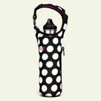 BUILT Neoprene 20-30-ounce Water Bottle Tote, Big Dot, Black and White BUILT Neoprene 20-30-ounce Water Bottle Tote, Big Dot, Black and White