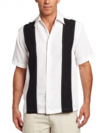 Cubavera Men's Short Sleeve Core Panel Pickstitch Shirt Cubavera Men's Short Sleeve Core Panel Pickstitch Shirt