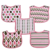 Neat Solutions 5 Pack Graphic Print Interlock Feeder Bib, Girl Neat Solutions 5 Pack Graphic Print Interlock Feeder Bib, Girl