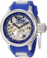 Invicta Men's 1089 Russian Diver Mechanical Skeleton Dial Blue Polyurethane Watch Invicta Men's 1089 Russian Diver Mechanical Skeleton Dial Blue Polyurethane Watch