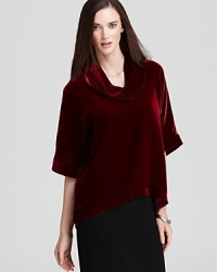 Go va va voom in a plush velvet Eileen Fisher Petites top, artfully draped with a chic cowl neckline for effortless elegance.