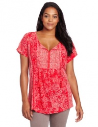 Lucky Brand Women's Plus-Size Firework Flowers Top