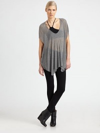 From the HELMUT capsule collection, an effortless shift rendered in sheer ribbed jersey, draped from shoulder to hem in a chic oversized silhouette.ScoopneckShort raglan sleevesAsymmetric hemAbout 29 from shoulder to hemMicro-modalDry cleanImported of USA fabricModel shown is 5'10 (177cm) wearing US size Small. From the HELMUT capsule collection, an effortless shift rendered in sheer ribbed jersey, draped from shoulder to hem in a chic oversized silhouette.ScoopneckShort raglan sleevesAsymmetric hemAbout 29 from shoulder to hemMicro-modalDry cleanImported of USA fabricModel shown is 5'10 (177cm) wearing US size Small.