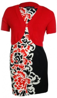 Cardigan and Flower Print Dress Set Cardigan and Flower Print Dress Set