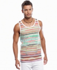 Sleeveless is the way to go when you are looking to soak in the sun with this INC International Concepts tank. Sleeveless is the way to go when you are looking to soak in the sun with this INC International Concepts tank.