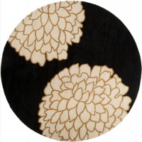 Area Rug 8x8 Round Contemporary Black Color - Surya Artist Studio Rug from RugPal Area Rug 8x8 Round Contemporary Black Color - Surya Artist Studio Rug from RugPal
