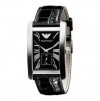 Emporio Armani Men's AR0143 Classic Black Leather Band Watch