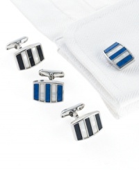 Striped cufflinks from Donald Trump set your look right on the straight and narrow Striped cufflinks from Donald Trump set your look right on the straight and narrow