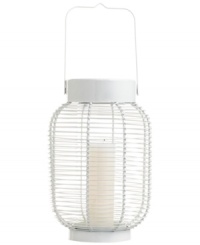 Light up the night. Simply charming, this wire lantern from Martha Stewart Collection lends decorative charm to backyard patios and balconies. Rest on a surface or hang from above. (Clearance) Light up the night. Simply charming, this wire lantern from Martha Stewart Collection lends decorative charm to backyard patios and balconies. Rest on a surface or hang from above. (Clearance)