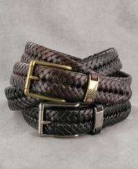 With a cargo short or dress pant alike, this handsome leather braided belt lends a touch of casual sophistication. Imported.