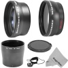 Lens Kit for Canon PowerShot G9, G7 - Includes: Adapter Tube + 2.2X Telephoto and 0.43X Wide Angle High Definition Lenses + Snap-On Lens Cap w/ Cap Keeper + MagicFiber Microfiber Lens Cleaning Cloth