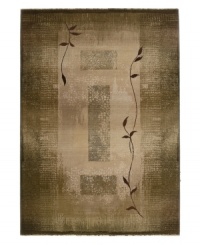 Beautiful and modest, this rug features a faded backdrop of earth hues gradually ascending from dark to light, creating a subtle yet graceful look. Elegant, curvilinear vines are patterned on the rug, completing its stunning style. Easy-care polypropylene ensures durability. Beautiful and modest, this rug features a faded backdrop of earth hues gradually ascending from dark to light, creating a subtle yet graceful look. Elegant, curvilinear vines are patterned on the rug, completing its stunning style. Easy-care polypropylene ensures durability.