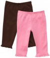 Carter's Baby Girl's 2-Pack Pants - Brown/Pink - Newborn