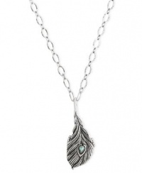 Lucky Brand Locket Silver Feather Necklace Lucky Brand Locket Silver Feather Necklace