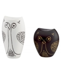 Full of personality, owl salt and pepper shakers are a fun surprise for any table from kate spade new york. Featuring a black and white glaze with whimsical gold detail. Full of personality, owl salt and pepper shakers are a fun surprise for any table from kate spade new york. Featuring a black and white glaze with whimsical gold detail.