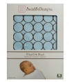 SwaddleDesigns Cotton Flannel Brown Mod Circles Fitted Crib Sheet, Pastel Blue